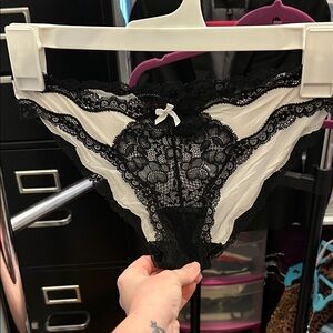 Victoria's Secret Black and White Lace Panties